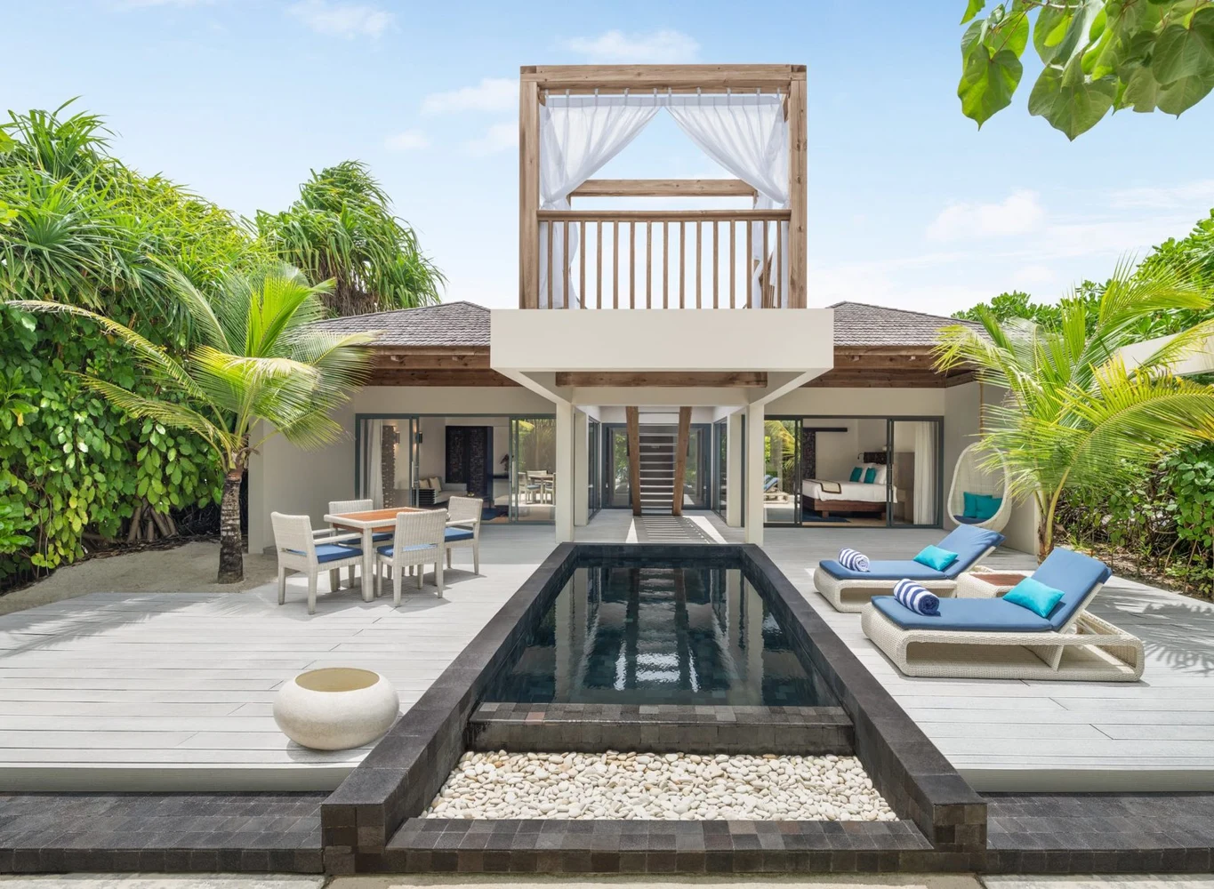 Pool villa at Kuredhivaru Resort and Spa in Noonu Atoll